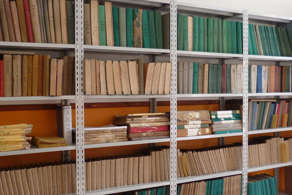 Alcuni scaffali dell'Archivio storico