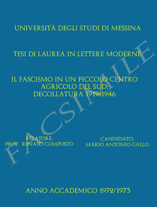 Il fascismo in un piccolo centro