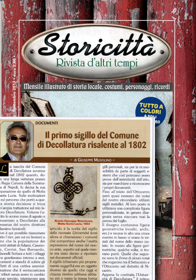 Il primo sigillo del Comune di Decollatura