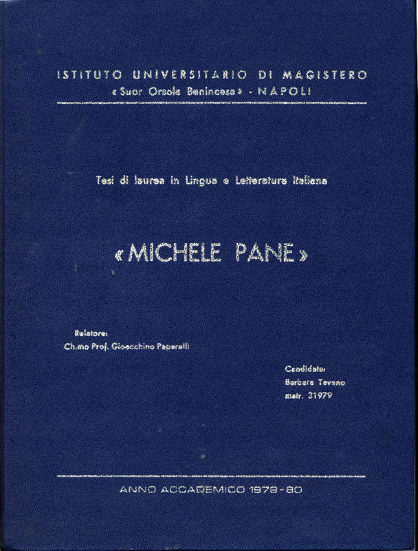 Tesi di laurea su Michele Pane