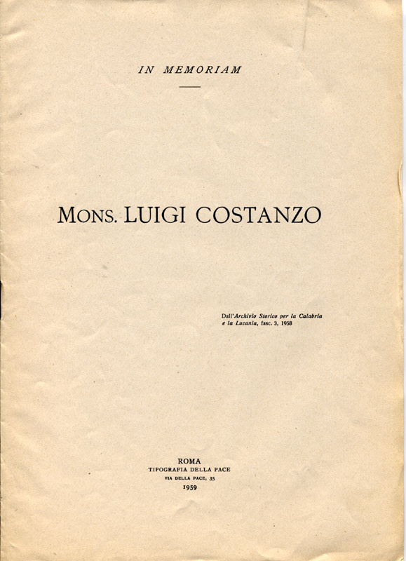 Mons. Luigi Costanzo